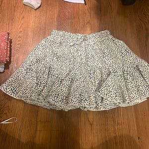 White Polka Dot Flowy Skirt